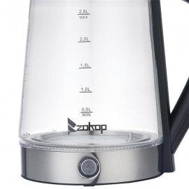 ZOKOP HD-2005D 110V 1500W 2.5L Blue Glass Electric Kettle with Filter
