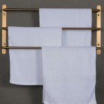 304 Stainless Steel Brushed Gold Multilayer Stagger Three Towel Bars Towel Rack  Bathroom Accessories KJWY003JIN-45CM