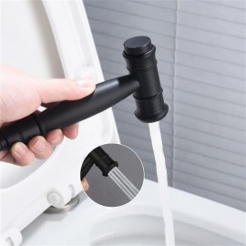 Stainless Steel Toilet Handheld Sprayer Kit Hot and Cold Water Black Bidet Sprayer Set