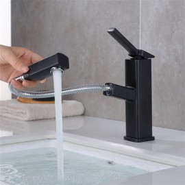 Brass Basin Faucet Bathroom Pull Out Faucet Bifunctional Faucet Toilet Sink Tap Black