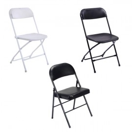 5pcs Portable Plastic Folding Chairs White