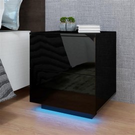 LED Double Side Cabinet Bedside Table White